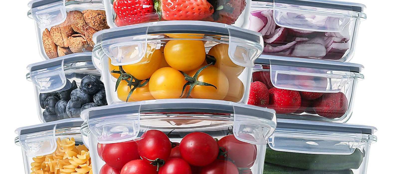 HOMBERKING glass containers packed with prepped meals