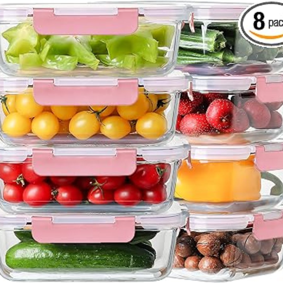 HOMBERKING 10 Pack 24oz Glass Meal Prep Containers 2